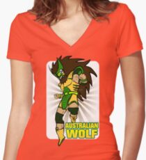 Australian Wolf Z Women's Fitted V-Neck T-Shirt