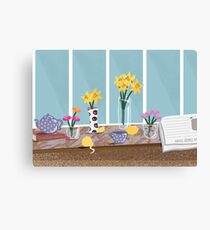 Daffodils on the Kitchen Table - Still Life Canvas Print