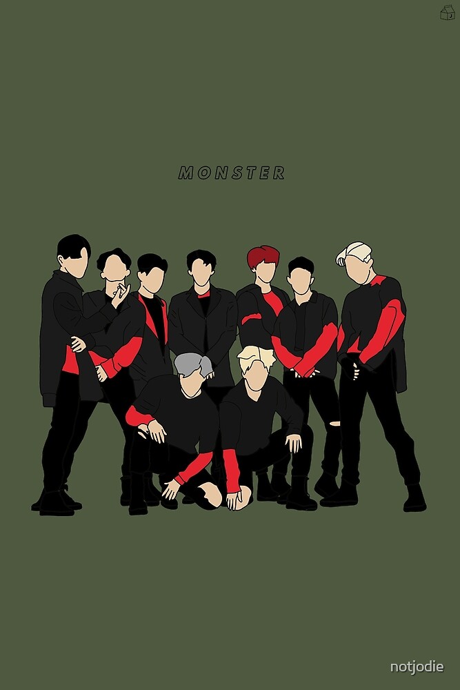 "ex'act / monster - exo ot9 line art" by notjodie | Redbubble