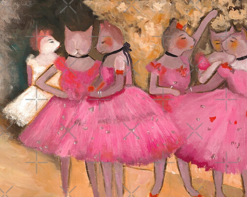 cat dancers in pink by ryan conners redbubble