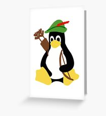 Robin Tux - Arch Linux Penguin Greeting Card