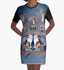 Calico Cats dans la chambre bleue Robe t-shirt