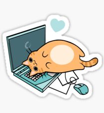 Cute Laptop Cat Sticker