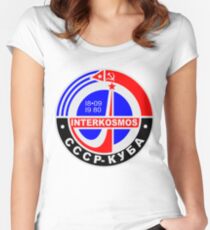 INTERKOSMOS Интеркосмос 1980er Jahre Sowjetisches Raumfahrtprogramm Tailliertes Rundhals-Shirt