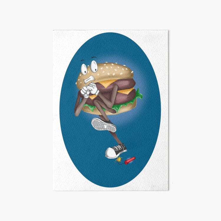 Scaredy Burger Art Board Print