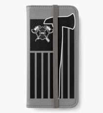 Fireman Flag Tee Shirt With Fireman's Crest Honor The Badge iPhone Wallet/Case/Skin