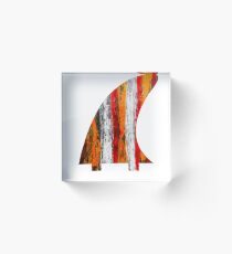 Salty surf fin Acrylic Block