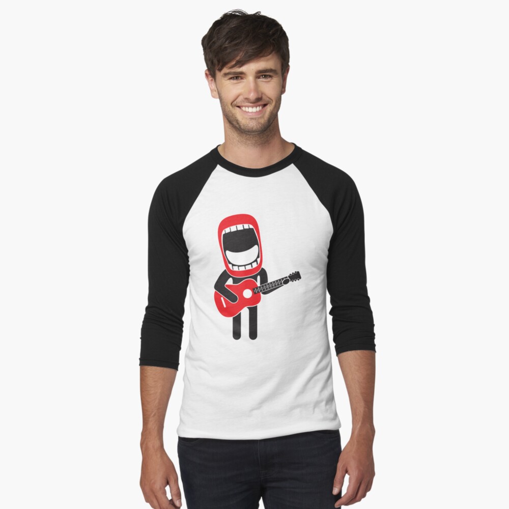 loud singing guitarist Baseball ¾ Sleeve T-Shirt