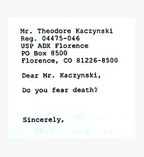 Ted Kaczynski Wall Art Redbubble