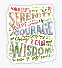 Serenity Prayer Hand Lettered Sticker