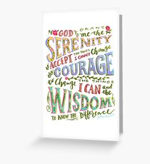 Serenity Prayer Hand Lettered Greeting Card