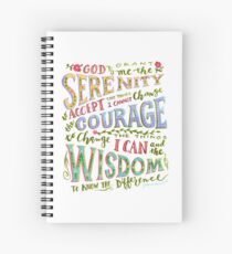 Serenity Prayer Hand Lettered Spiral Notebook
