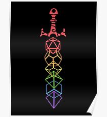 Póster LGBT Pride Dice Sword Tabletop Juegos de rol