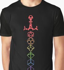 Rainbow Dice Sword LGBT DnD Tabletop RPG Gaming Graphic T-Shirt