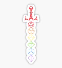 Pegatina Rainbow Dice Sword LGBT de mesa Juegos de rol