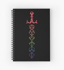 Rainbow Dice Sword LGBT Tabletop RPG Gaming Spiral Notebook