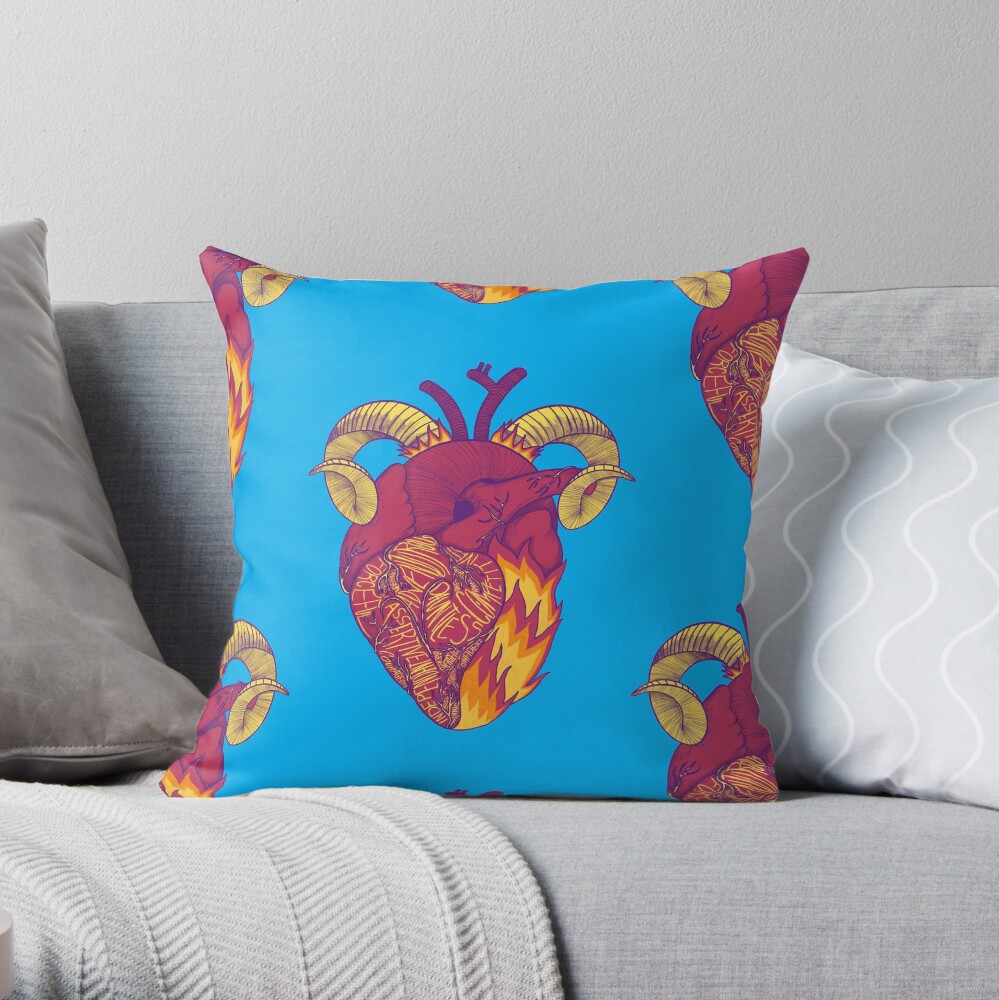 Aries Heart Throw Pillow