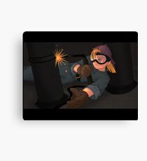 Girl Welding Canvas Print
