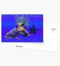 Princess of the oceans .. swimming with dolphins Postcards