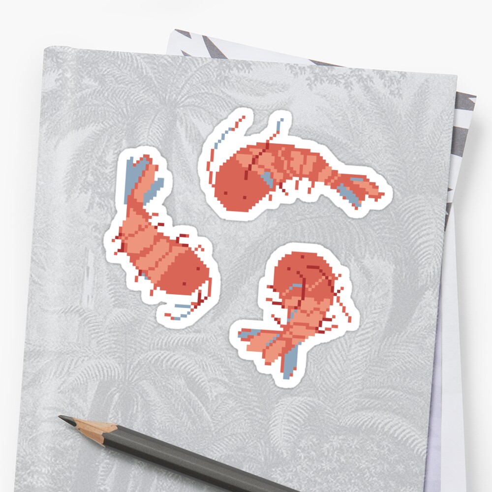 Shrimp Stickers By Paperfinch Redbubble