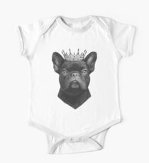 King French bulldog on black One Piece - Short Sleeve