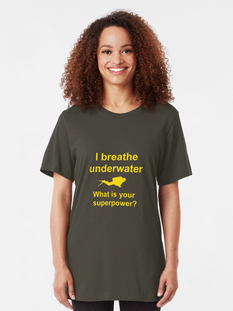 Alternate view of I breathe underwater Slim Fit T-Shirt