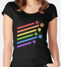Rainbow Dice Set Tabletop RPG Gaming Women's Fitted Scoop T-Shirt
