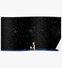Calvin und Hobbes starren in den Himmel Poster
