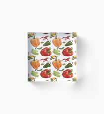 Sweet and Spicy Peppers Acrylic Block