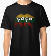 Lithuanian Papa Bear Bear Family Lithuania Matching Gift Patriotic Father's Day Dad Father Grandpa Grandfather Couple Classic T-Shirt