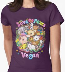 Love, Peace, Vegan Women's Fitted T-Shirt