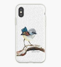 Don't worry, bird watercolor / Matthew 6:26-27 iPhone Case