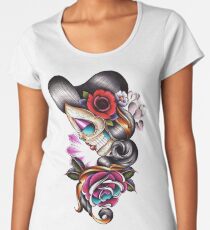 Traditional Tattoo - Sugar Skull Women's Premium T-Shirt