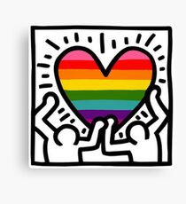 Keith Haring w/ original pride flag Canvas Print