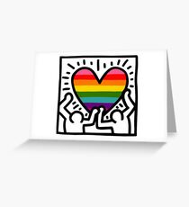Keith Haring w/ original pride flag Greeting Card