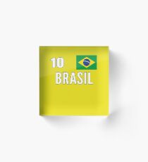 Brazil World Soccer Cup Jersey Number 10 World Football Cup 2018 Acrylic Block