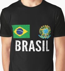 Brazil World Soccer Cup Jersey World Football Cup 2018 Vintage Distressed Graphic T-Shirt
