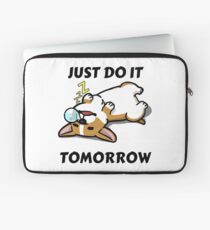 Just Do It Tomorrow Sleeping Corgi Laptop Sleeve