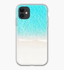 Sand beach with turquoise sea waves iPhone Case