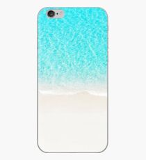 Sand beach with turquoise sea waves iPhone Case