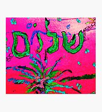 Shalom Celebrate Peace Green/Pink Photographic Print