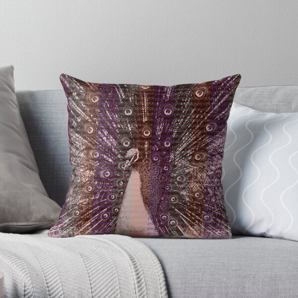 Peacock abstract Throw Pillow
