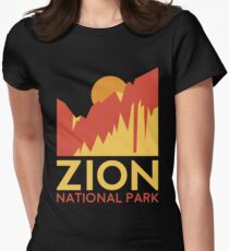 Zion National Park T-Shirt -Outdoor Camping Hiking Tee Shirt Women's Fitted T-Shirt