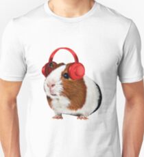 Guinea Pig Wearing Headset Unisex T-Shirt
