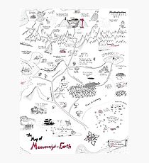 Lámina fotográfica El mapa de Manuscrito Tierra