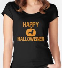 Happy Halloweiner Cute Happy Halloween Dachshund Owner Women's Fitted Scoop T-Shirt
