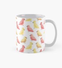 Bird Pattern - Red Birds - Yellow Birds - Bird Print Mug