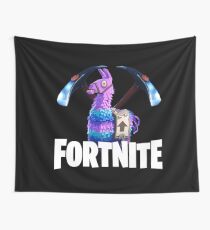 Fort friendly Llama and Pickaxe Wall Tapestry
