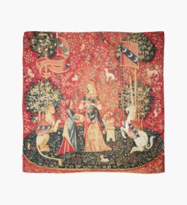 LADY AND UNICORN ,SMELL ,Lion,Fantasy Flowers,Animals Red Green Floral Scarf