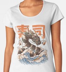 Camiseta premium para mujer Gran dragón de sushi
